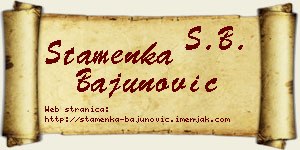 Stamenka Bajunović vizit kartica